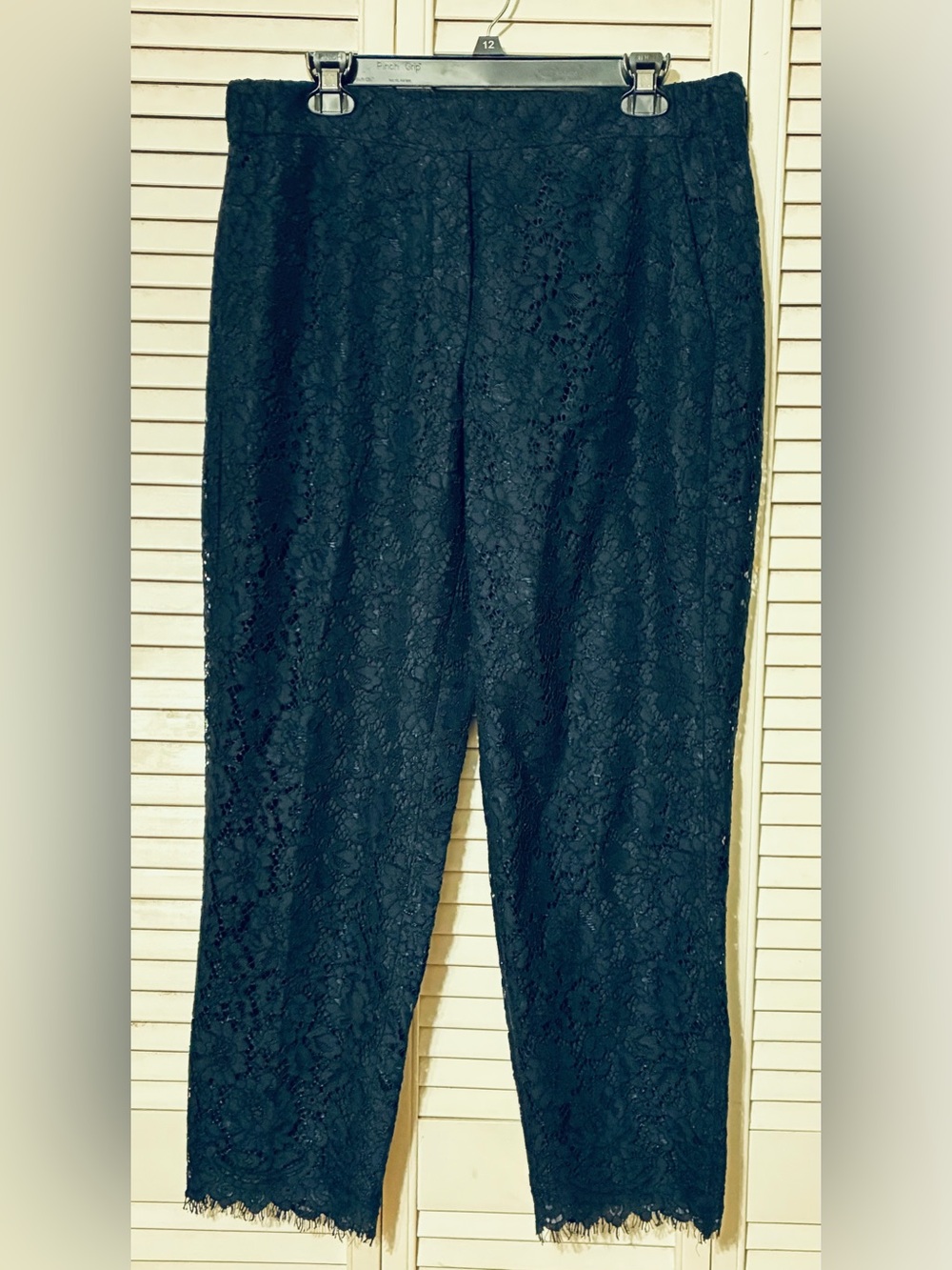 J. Crew 12 Tall Navy Lace crop dress slacks